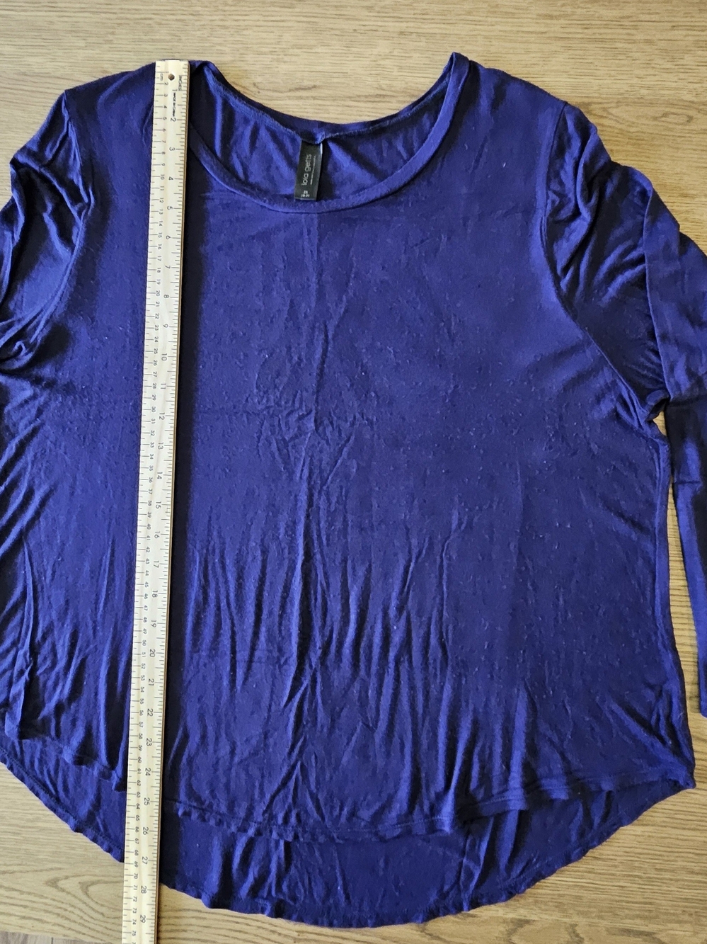 Lola Getts Active Long Sleeve Scoop Neck Top - Navy
